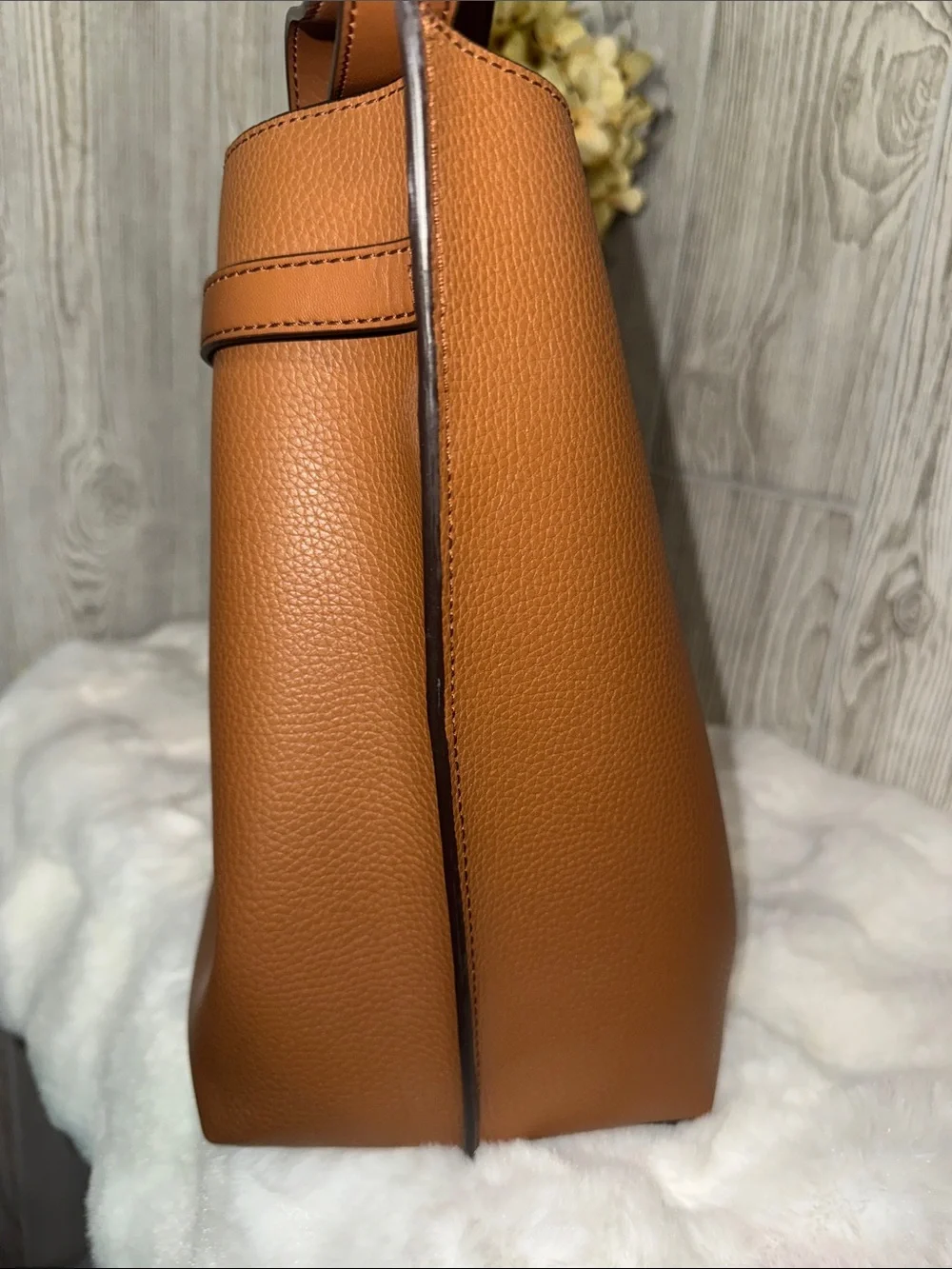 Michael Kors Emilia Large Pebbled Leather Belt-Detail Tote